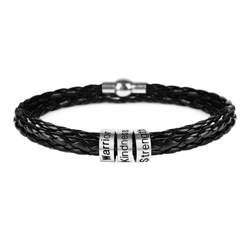 Pulseira de couro personalizada 2 em 1