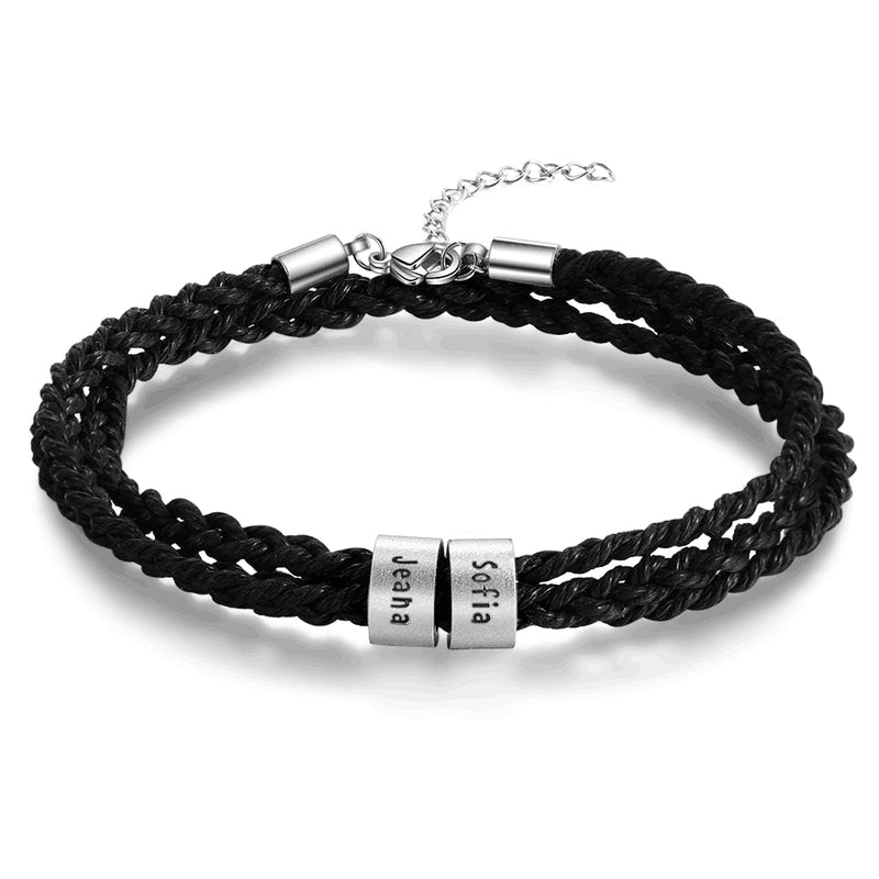 Pulseira de couro personalizada 2 em 1