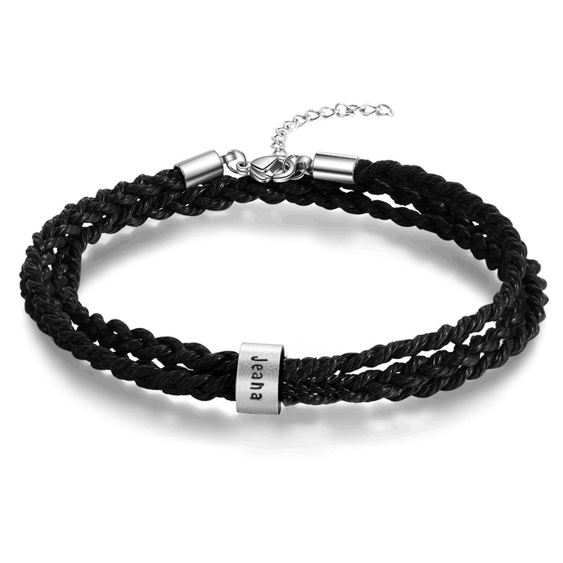 Pulseira de couro personalizada 2 em 1