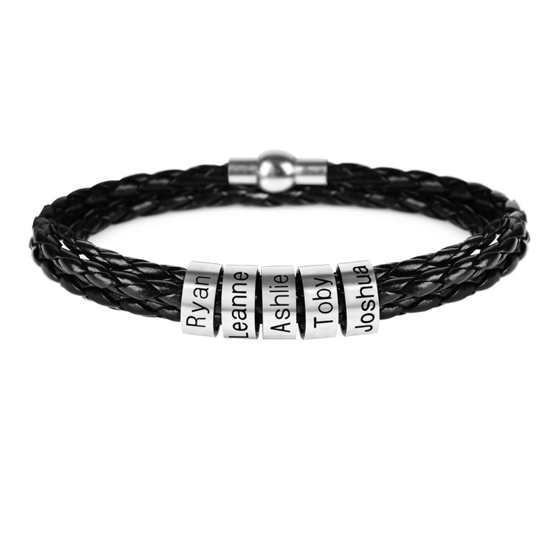 Pulseira de couro personalizada 2 em 1