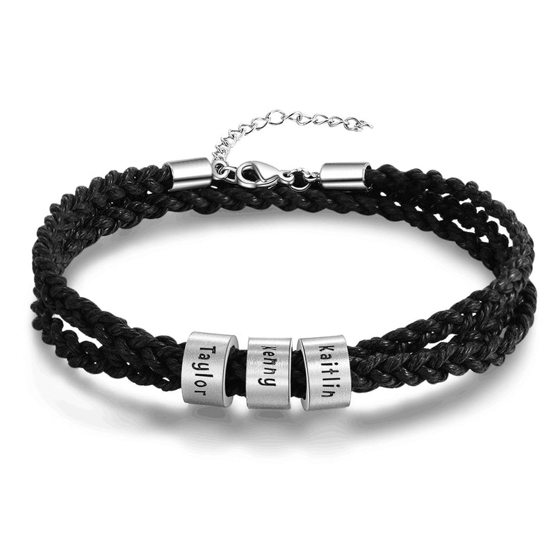 Pulseira de couro personalizada 2 em 1