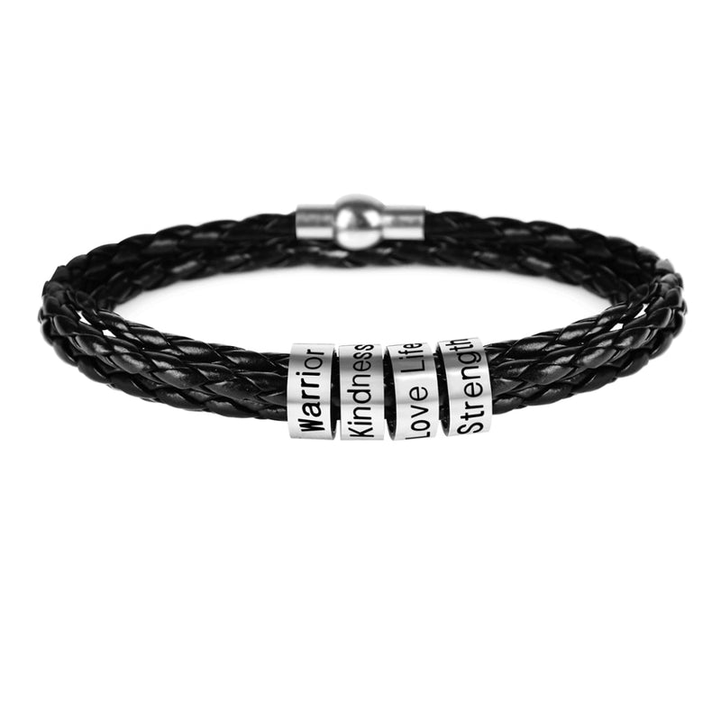 Pulseira de couro personalizada 2 em 1