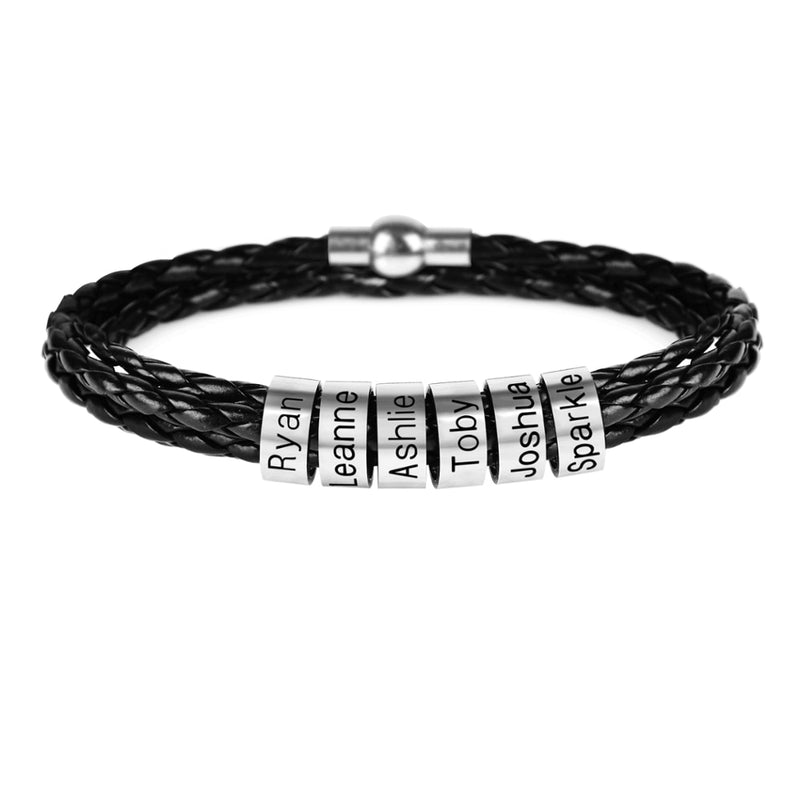 Pulseira de couro personalizada 2 em 1